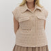 Quilted Sleeveless Button Down Vest - The Bronze Butterfly