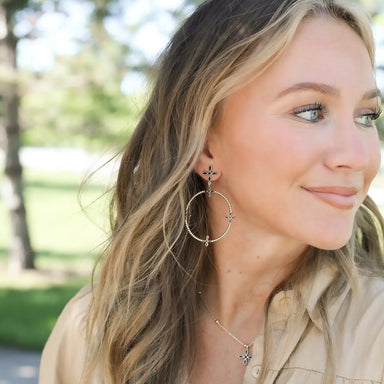 Radiant Beaded Statement Earring Black - The Bronze Butterfly
