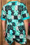 Ranch Patchwork Print Top & Shorts Set - Daisy & Turquoise - The Bronze Butterfly