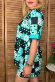 Ranch Patchwork Print Top & Shorts Set - Daisy & Turquoise - The Bronze Butterfly