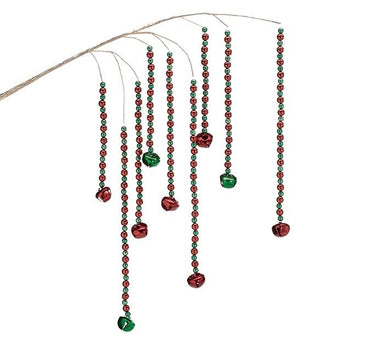 RED AND GREEN SPRAY WITH JINGLE BELLS - The Bronze Butterfly