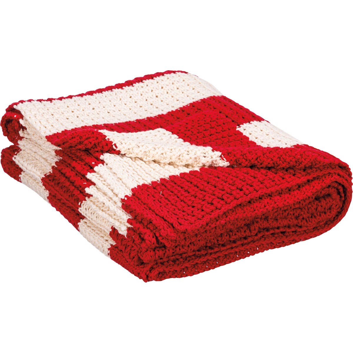 Red And White Striped Throw Blanket - The Bronze Butterfly