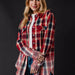 Red, Navy & Tan Plaid Flannel - The Bronze Butterfly