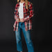 Red, Navy & Tan Plaid Flannel - The Bronze Butterfly