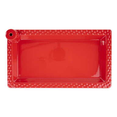 Red Rectangular Platter - The Bronze Butterfly
