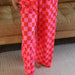 Red/Pink Checkered Pants - The Bronze Butterfly