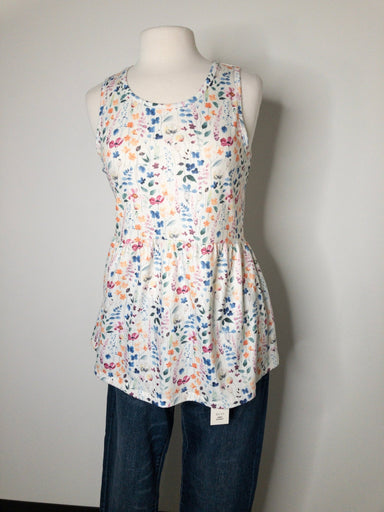 Renee Ruffle Tank Top - Floral Paradise - The Bronze Butterfly