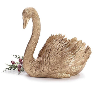 RESIN GOLD SWAN PLANTER - The Bronze Butterfly