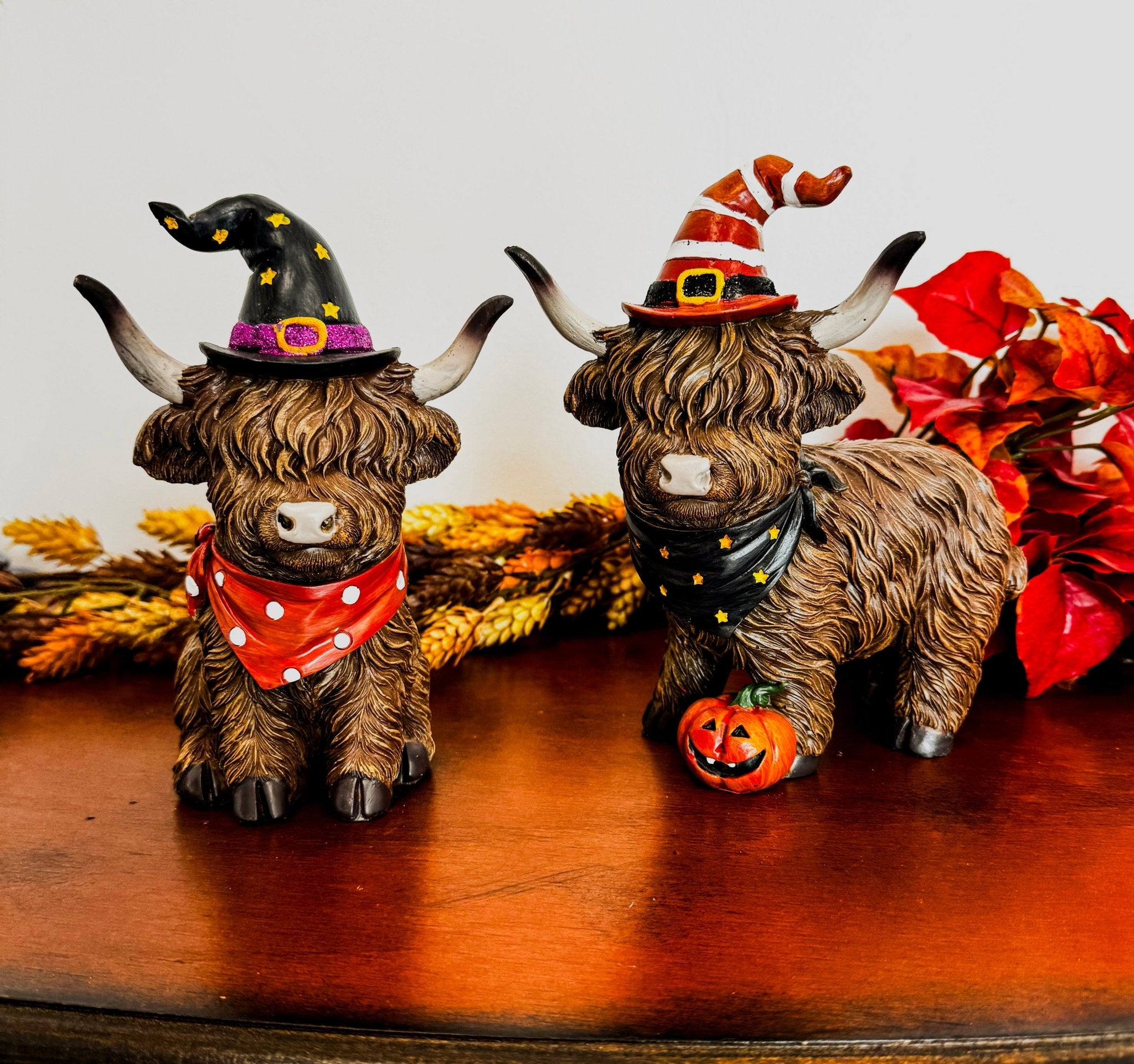 Resin Halloween Highland Cow Figurine- single - The Bronze Butterfly
