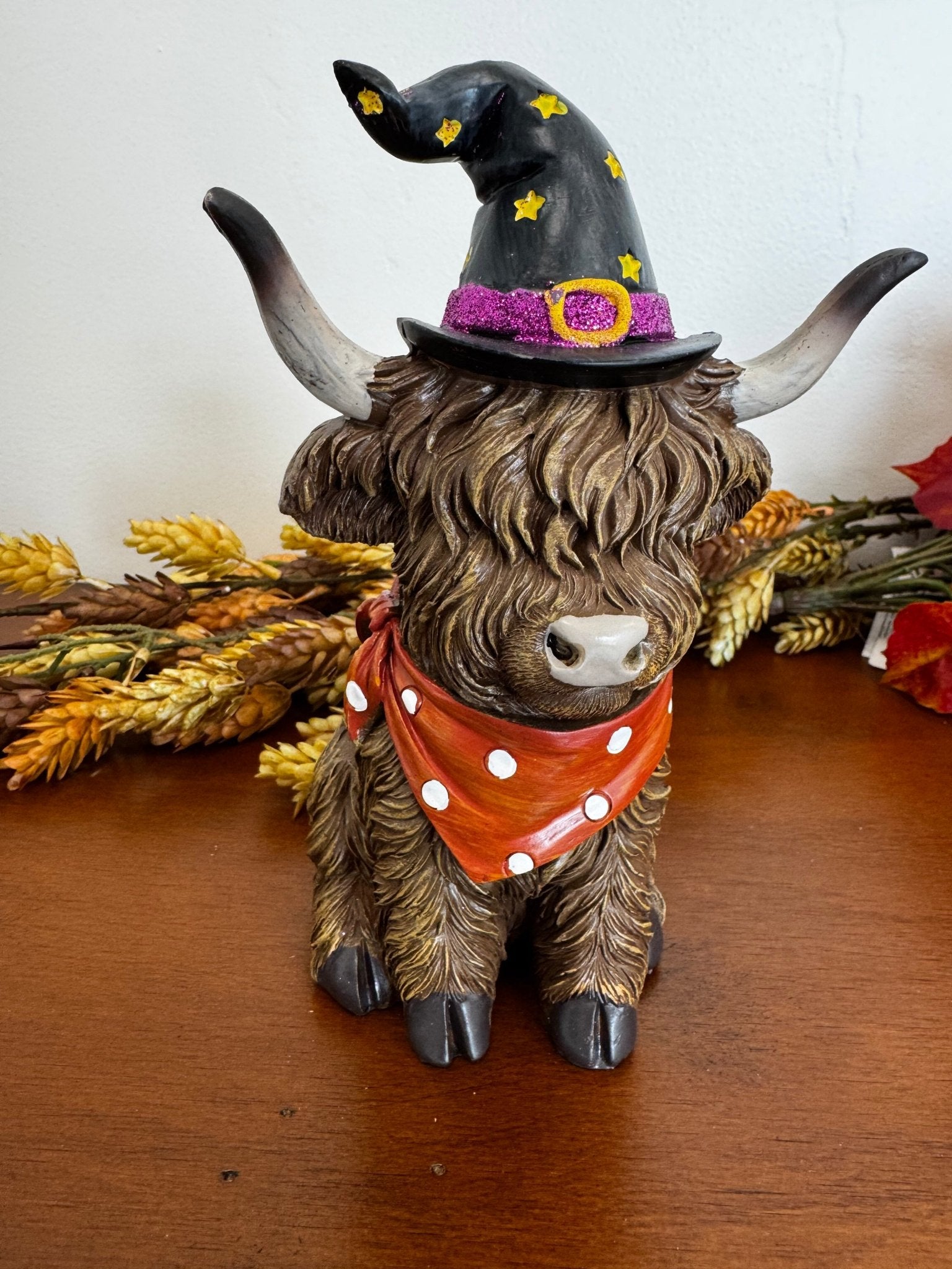 Resin Halloween Highland Cow Figurine- single - The Bronze Butterfly