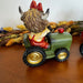 Resin Harvest Highland Cow on Tractor Figurine - The Bronze Butterfly