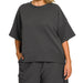 Ribbed round neck waist banded tee & shorts set Plus Size - The Bronze Butterfly