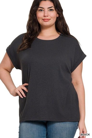 Rolled Sleeve Tee - Plus Size - The Bronze Butterfly