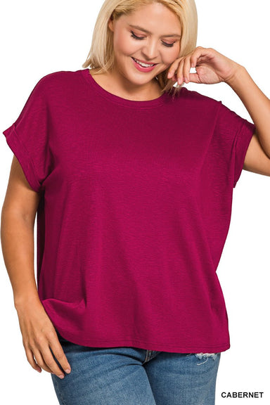 Rolled Sleeve Tee - Plus Size - The Bronze Butterfly