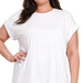 Rolled Sleeve Tee - Plus Size - The Bronze Butterfly