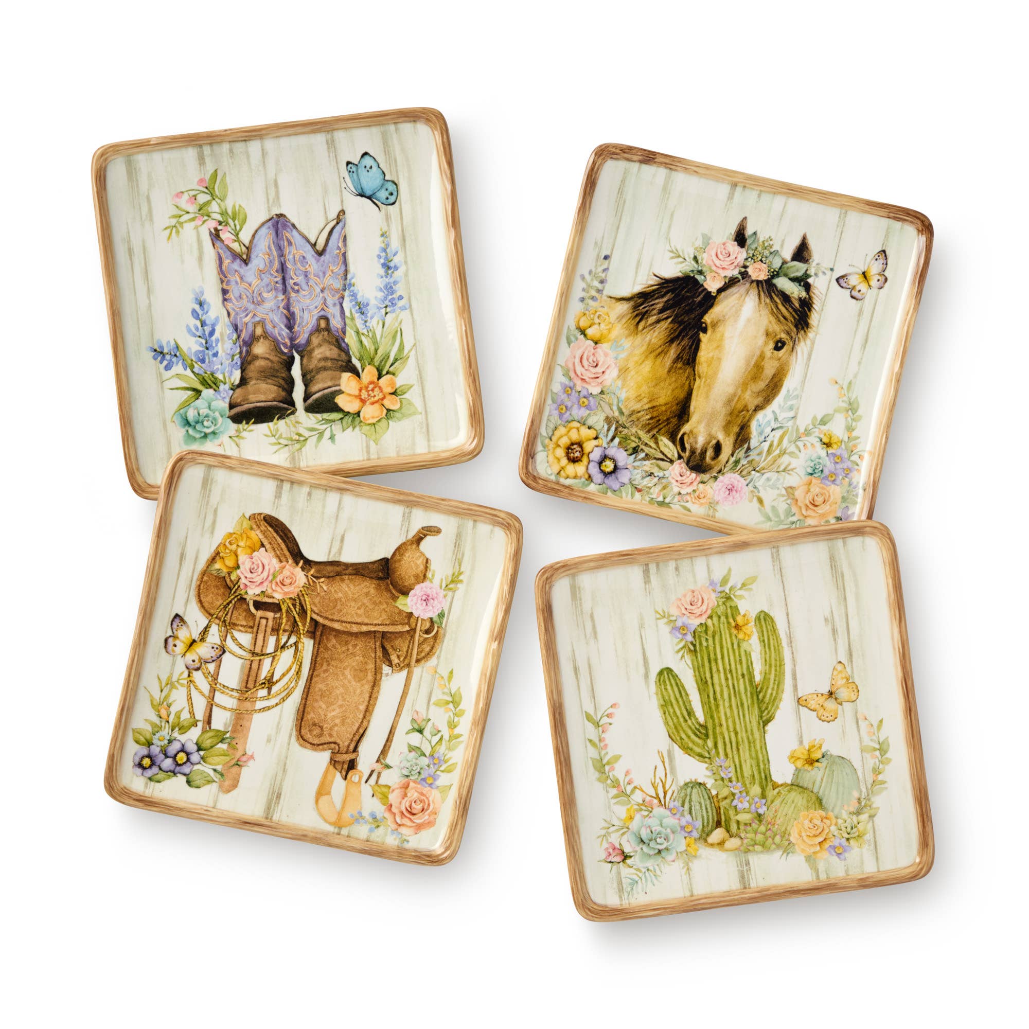 Rosewood Ranch Canape Plates, 6" - The Bronze Butterfly