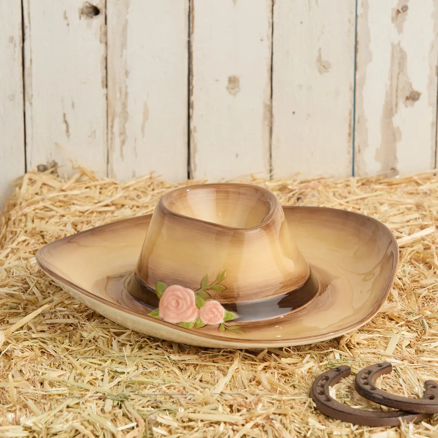 Rosewood Ranch Cowgirl Hat Chip and Dip Bowl - The Bronze Butterfly