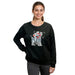 Santa Deer Chenille Patch Black Boxy Sweatshirt - The Bronze Butterfly