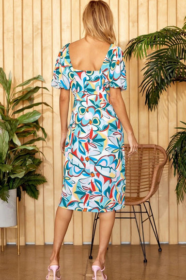 Satin Printed Dress - The Bronze Butterfly