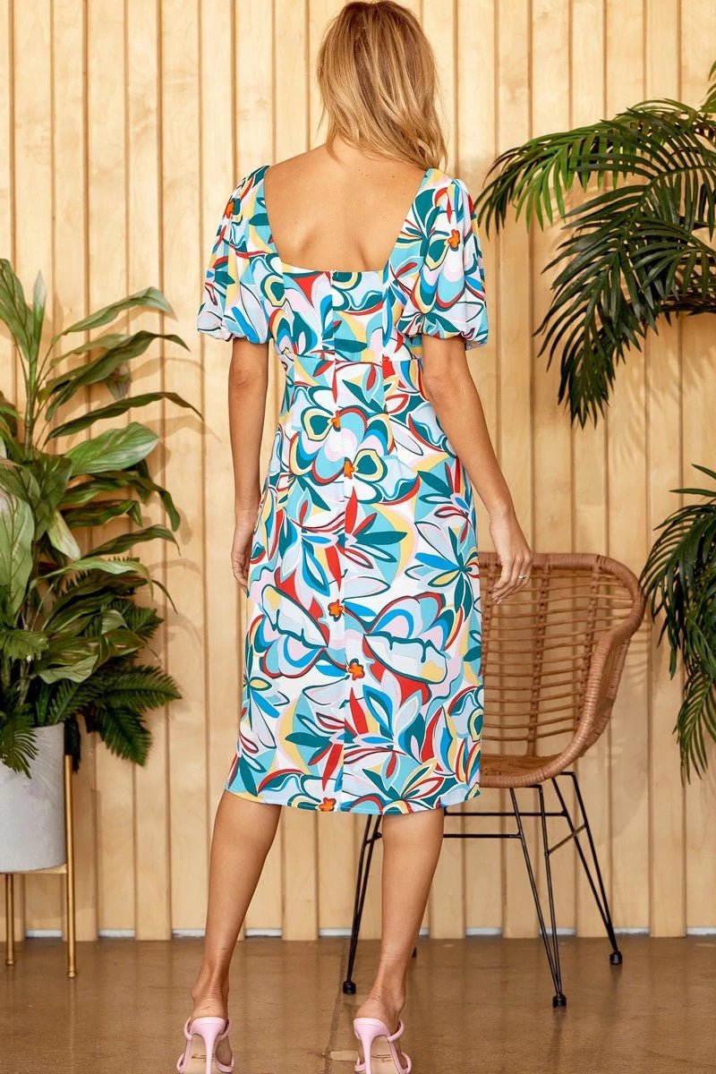 Satin Printed Dress - The Bronze Butterfly