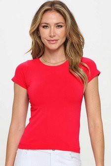 Seamless Crew Neck Short Sleeve Top - The Bronze Butterfly