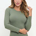 Seamless Round Neck Long Sleeve Top One Size - The Bronze Butterfly