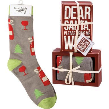 Seasonal Box Sign And Sock Set - Christmas - The Bronze Butterfly