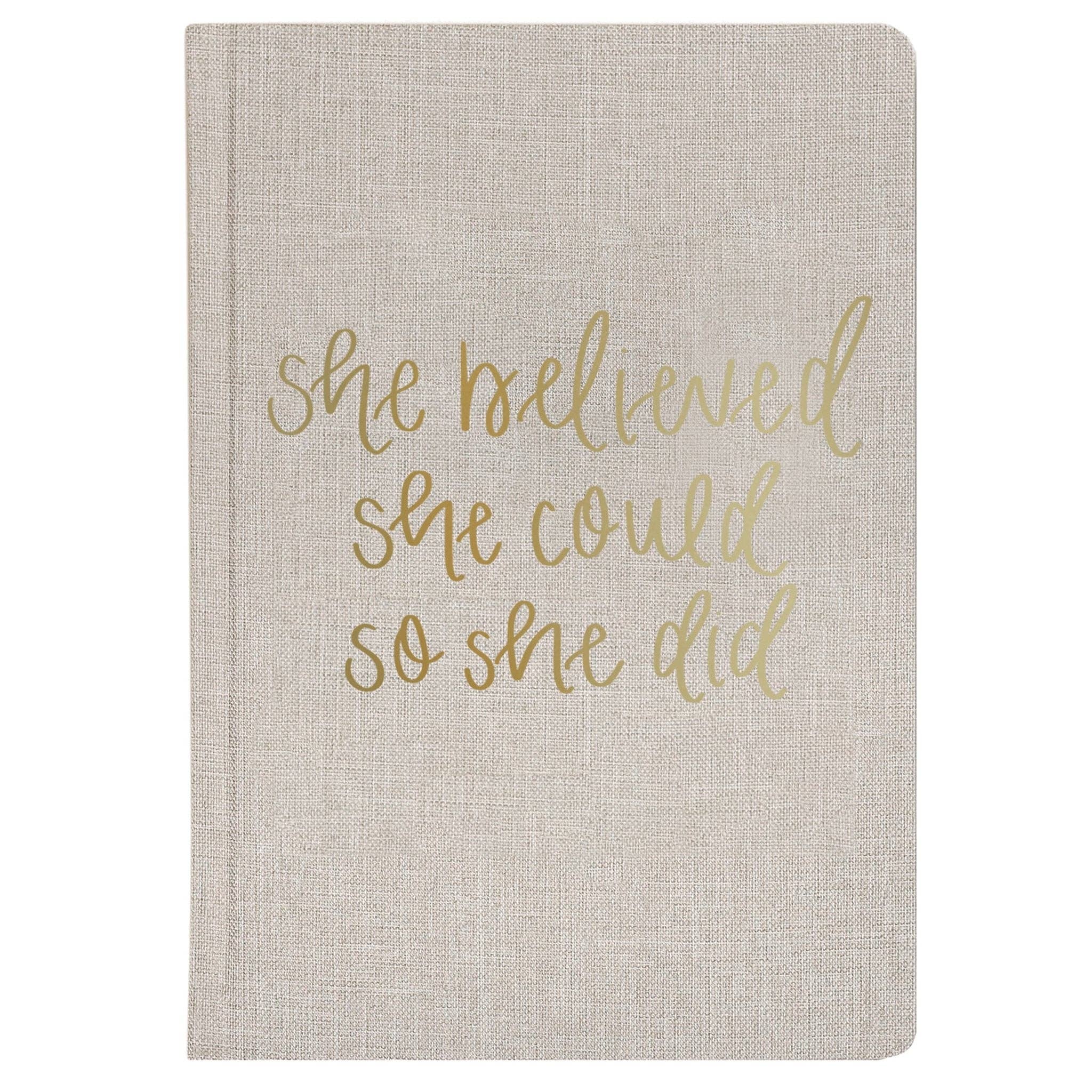 She Believed She Could Fabric Journal - The Bronze Butterfly