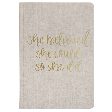 She Believed She Could Fabric Journal - The Bronze Butterfly