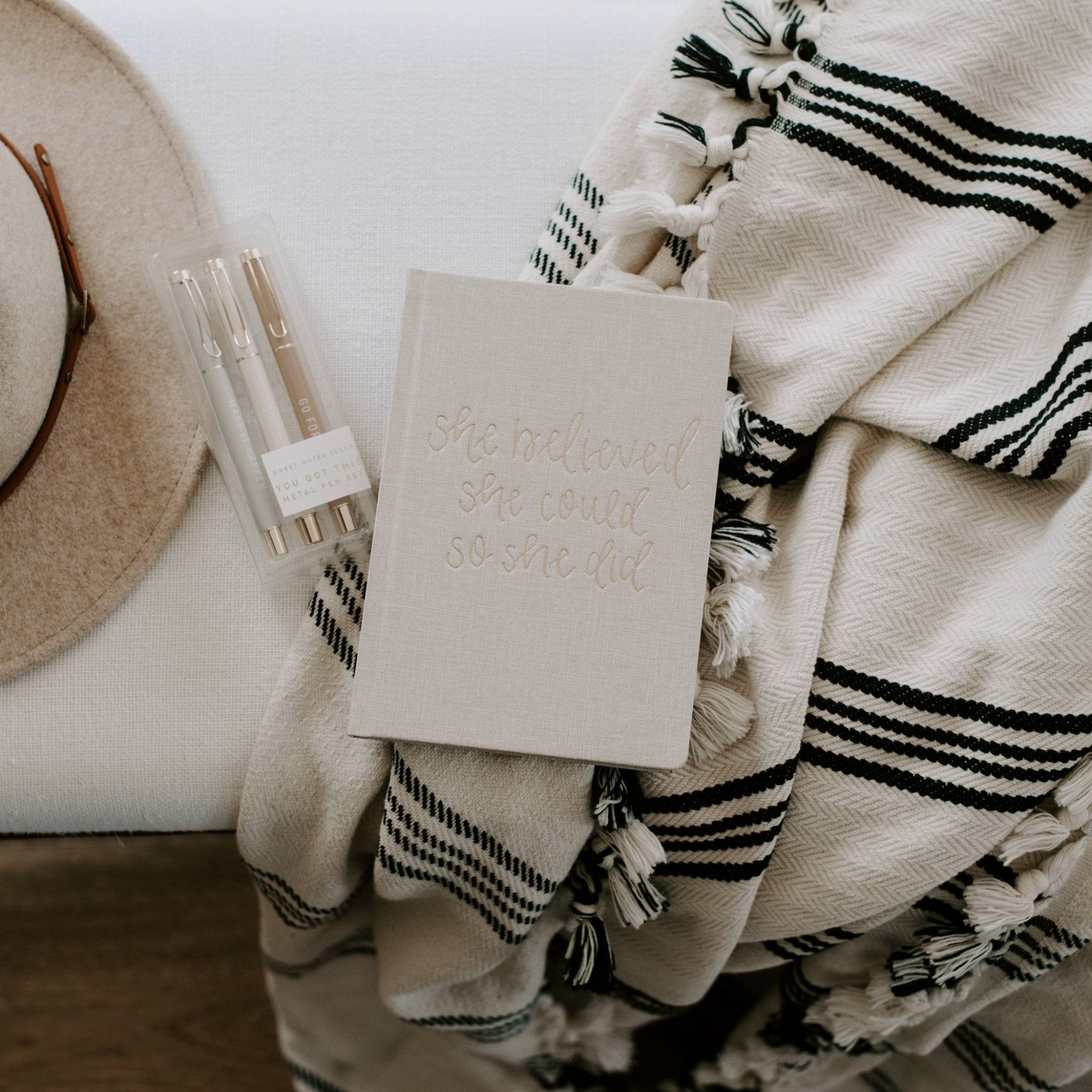 She Believed She Could Fabric Journal - The Bronze Butterfly