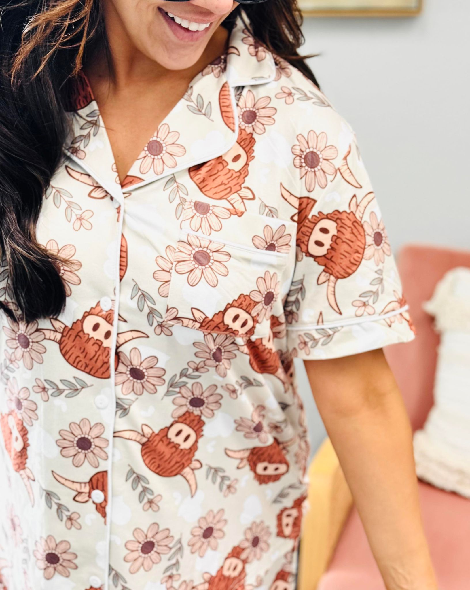 Shirley & Stone Button Down Pant PJ - The Bronze Butterfly