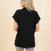 Short Sleeve Ribbed Button-Down Top - The Bronze Butterfly