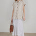 Short Sleeve Ribbed Button-Down Top | Plus Size - The Bronze Butterfly
