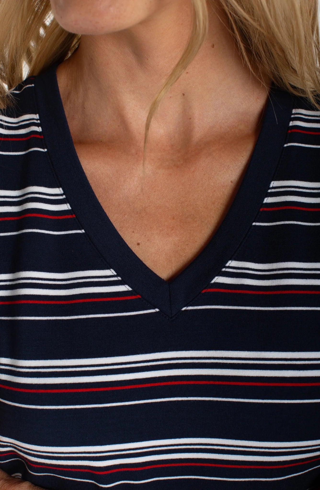 Short Sleeve V - neck Knit Tee - The Bronze Butterfly