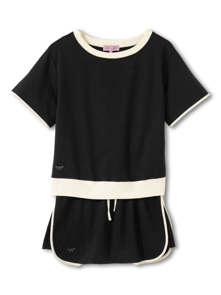 Simply Southern Colorblock Edge Drop Shoulder T-Shirt & Skirt Sets - The Bronze Butterfly