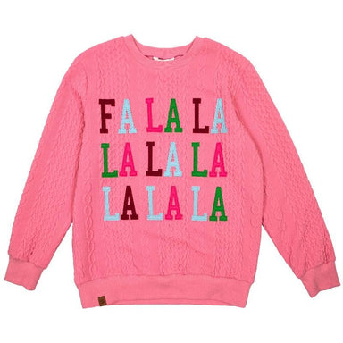 Simply Southern FA LA LA Braided Holiday Long Sleeve Sweater - The Bronze Butterfly