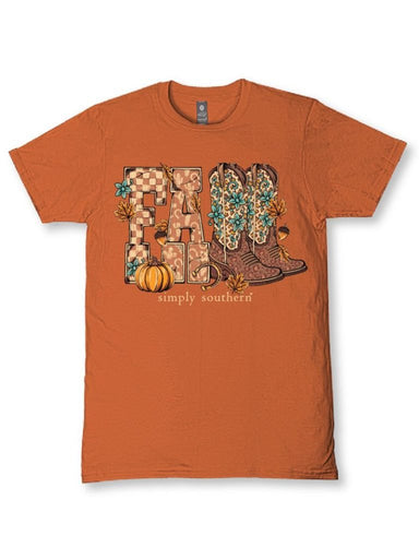 Simply Southern Fall Boots Graphic Tee - Caramel - The Bronze Butterfly