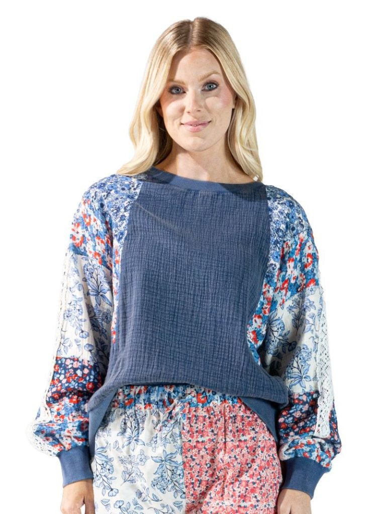 Simply Southern Floral American Pullover Shirt - The Bronze Butterfly