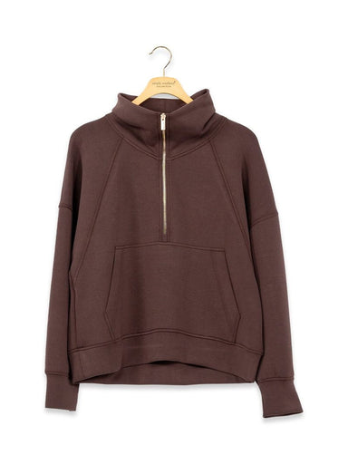 Simply Southern Half-Zip Pullover - Coffee - The Bronze Butterfly