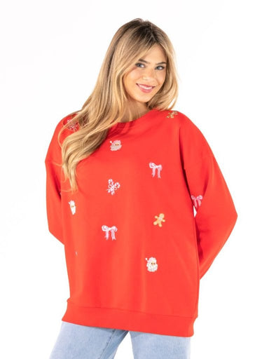 Simply Southern Holiday Embroidered Crew - The Bronze Butterfly