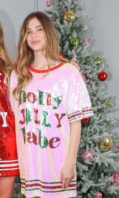 SIMPLY SOUTHERN HOLLY JOLLY SEQUIN DRESS - The Bronze Butterfly