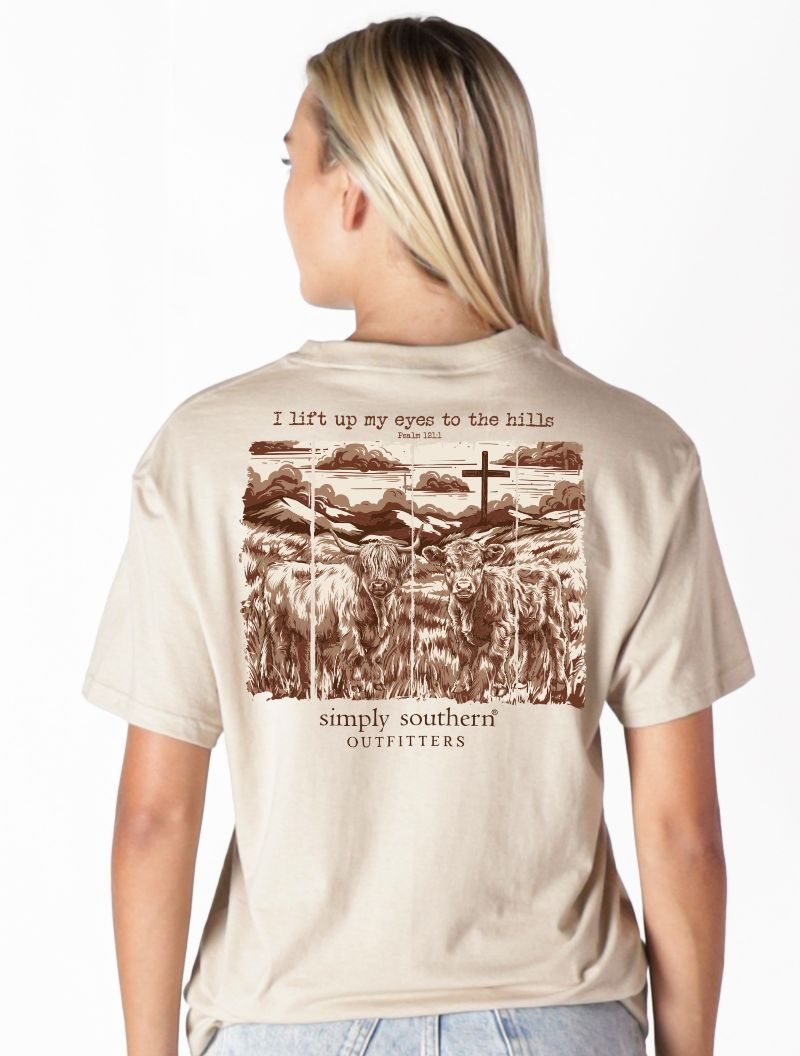Simply Southern “I Lift Up My Eyes to the Hills” Short Sleeve T-Shirt - The Bronze Butterfly