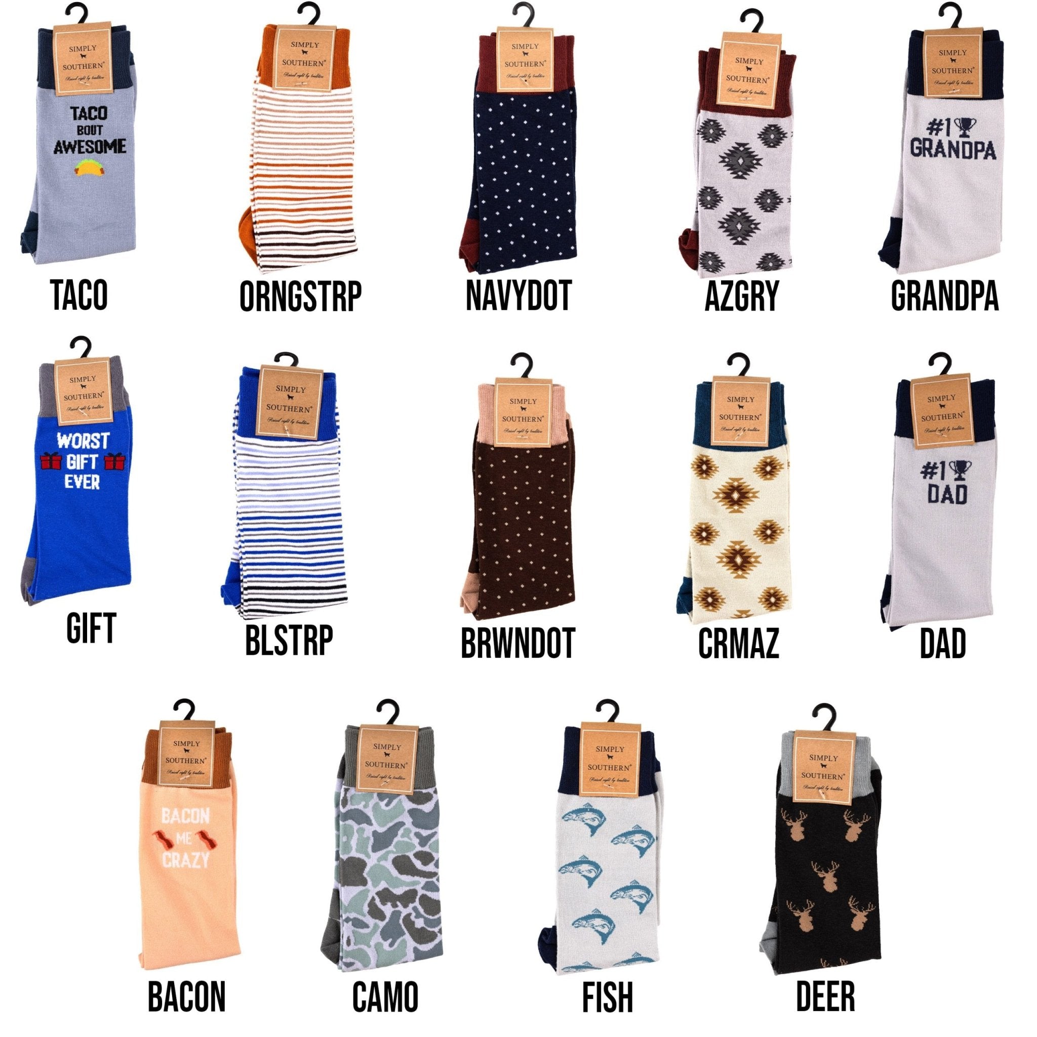 Simply Southern Mens Crew Socks - The Bronze Butterfly