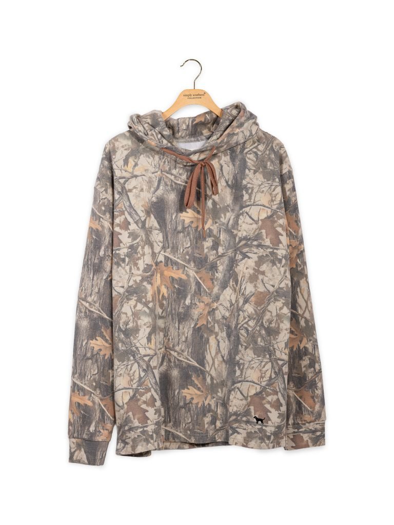 Simply Southern Men's Waffle Thermal Hoodie - Camo - The Bronze Butterfly