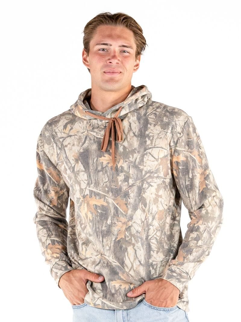 Simply Southern Men's Waffle Thermal Hoodie - Camo - The Bronze Butterfly