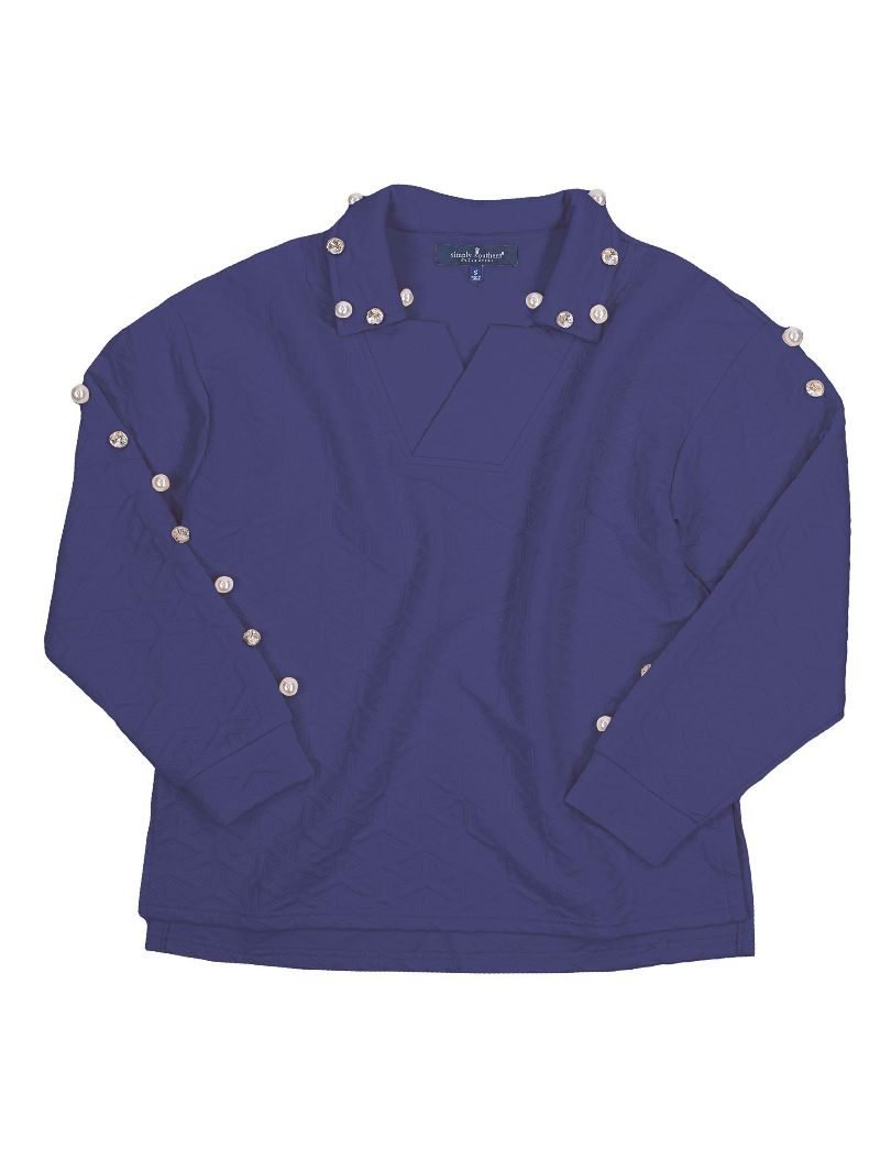 Simply Southern Quilted Pearl V-Neck Top - The Bronze Butterfly