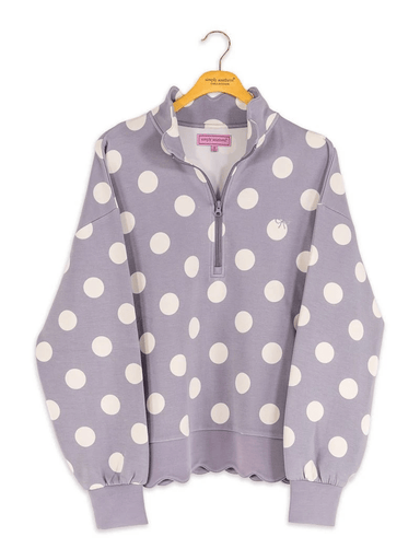 Simply Southern Scallop Plunge Pullover - Gray - The Bronze Butterfly