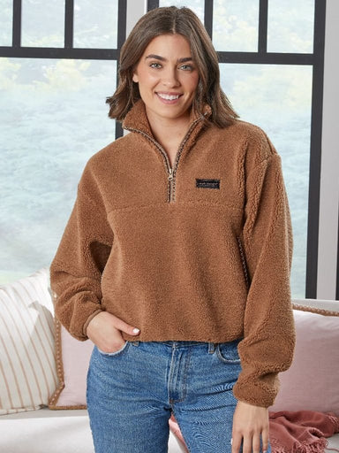 Simply Southern Sherpa Half - Zip Taylor Pull Over - The Bronze Butterfly
