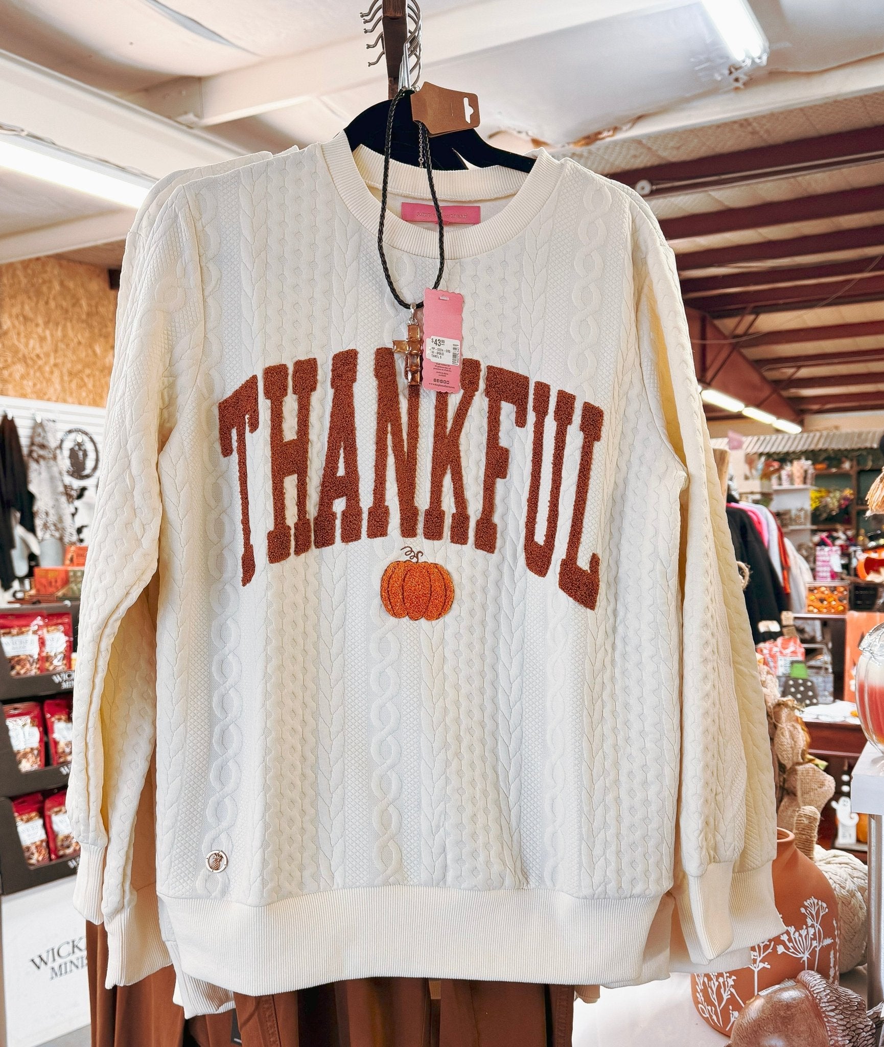 Simply Southern Thankful Braided Sweatshirt - The Bronze Butterfly