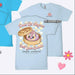 Light blue t-shirt with a cartoon ice cream and waffle design, featuring 'Simply Southern' branding.